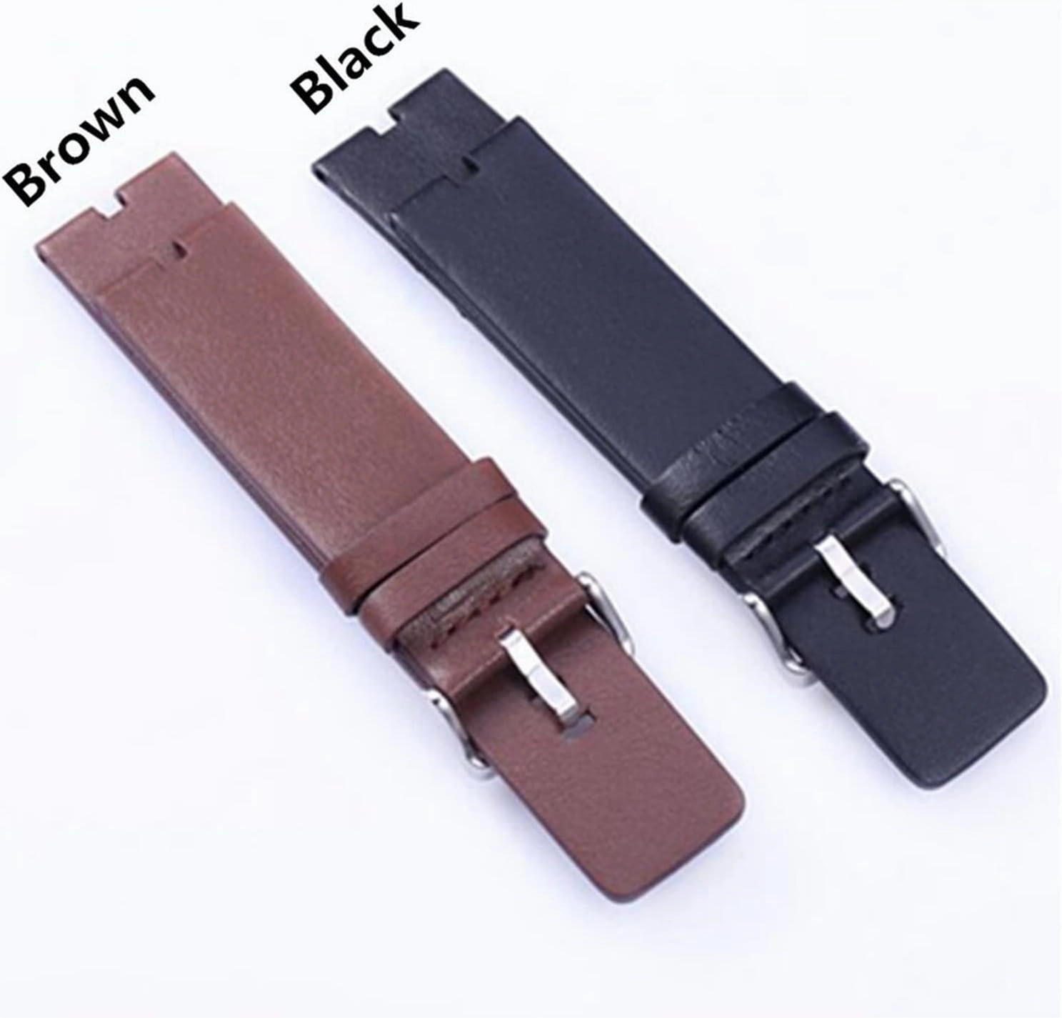 GGZONE RHAIYAN 22mm Notch Interface Mens Genuine Leather Watchbands Bracelet Compatible with Moto 360 Smart Watch Band Strap and Tool Specific (Color : Black)