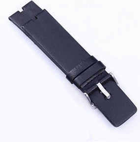 GGZONE RHAIYAN 22mm Notch Interface Mens Genuine Leather Watchbands Bracelet Compatible with Moto 360 Smart Watch Band Strap and Tool Specific (Color : Black)