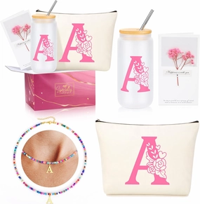 Gifts for Teen Girls, Easter Christmas Valentine's Day Birthday Gifts for Teen Girls Pink Initial A