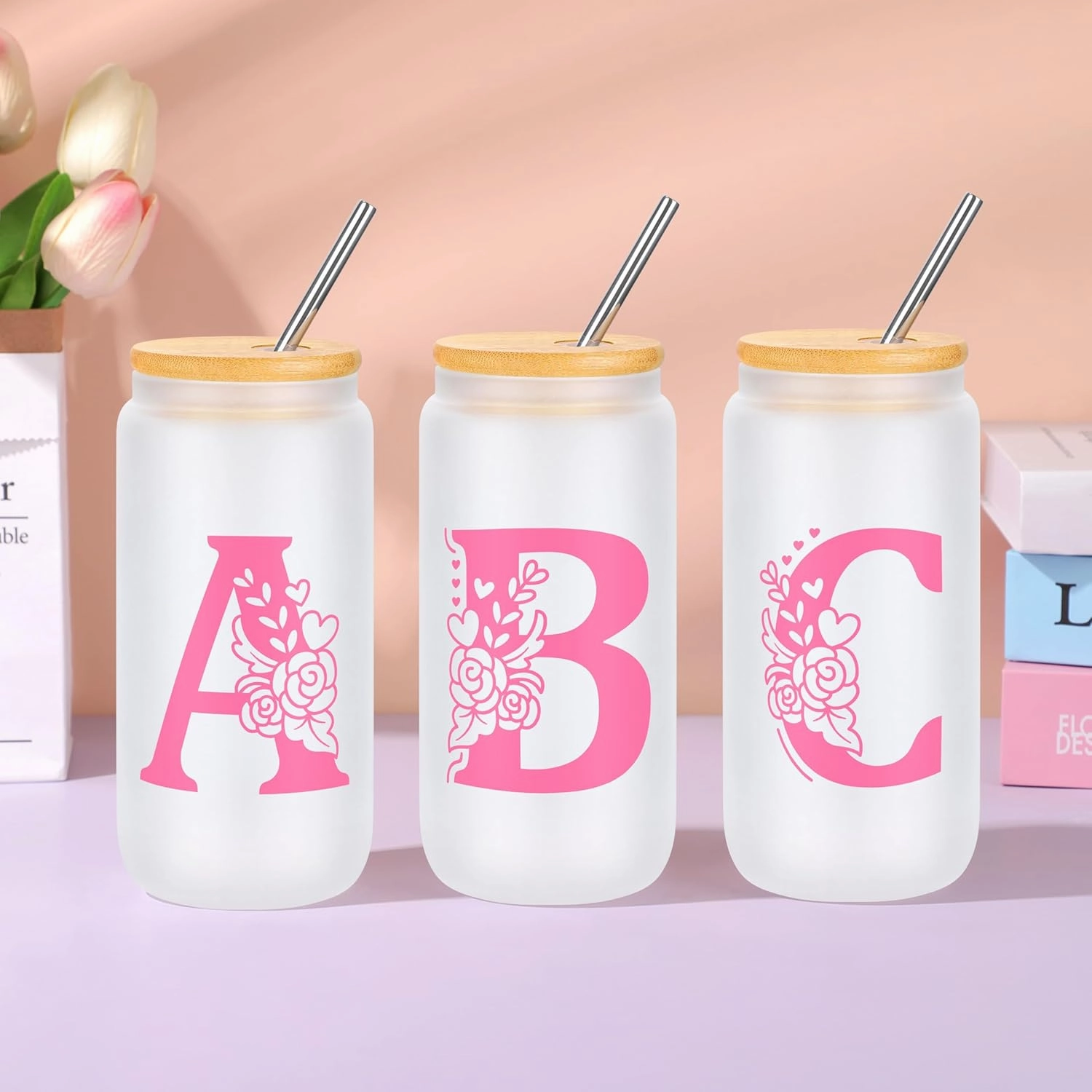 Gifts for Teen Girls, Easter Christmas Valentine's Day Birthday Gifts for Teen Girls Pink Initial A