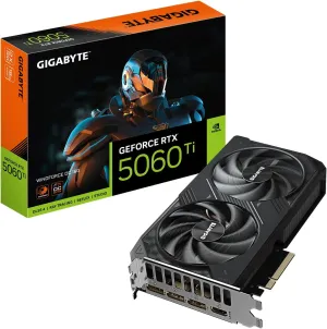 GIGABYTE GeForce RTX 5060 Ti WINDFORCE OC 16G Graphics Card, 16GB 128-bit GDDR7, PCIe 5.0, WINDFORCE Cooling System, GV-N506TWF2OC-16GD Video Card
