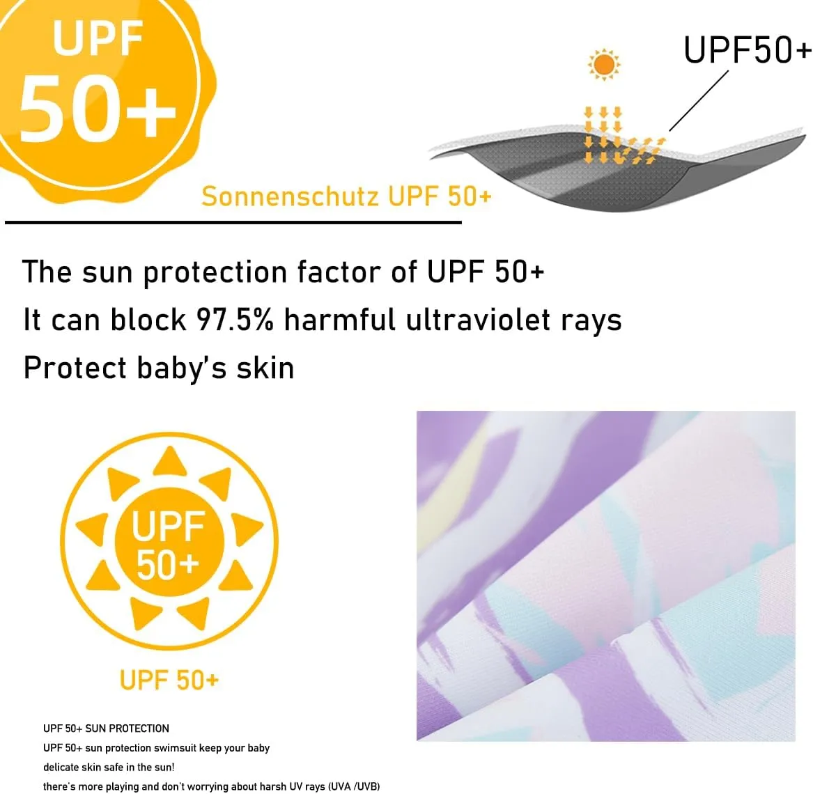 Girls Rash Guard 2-Piece Swimsuit Set Long Sleeve Bathing Suits with UPF 50  Sun Protection