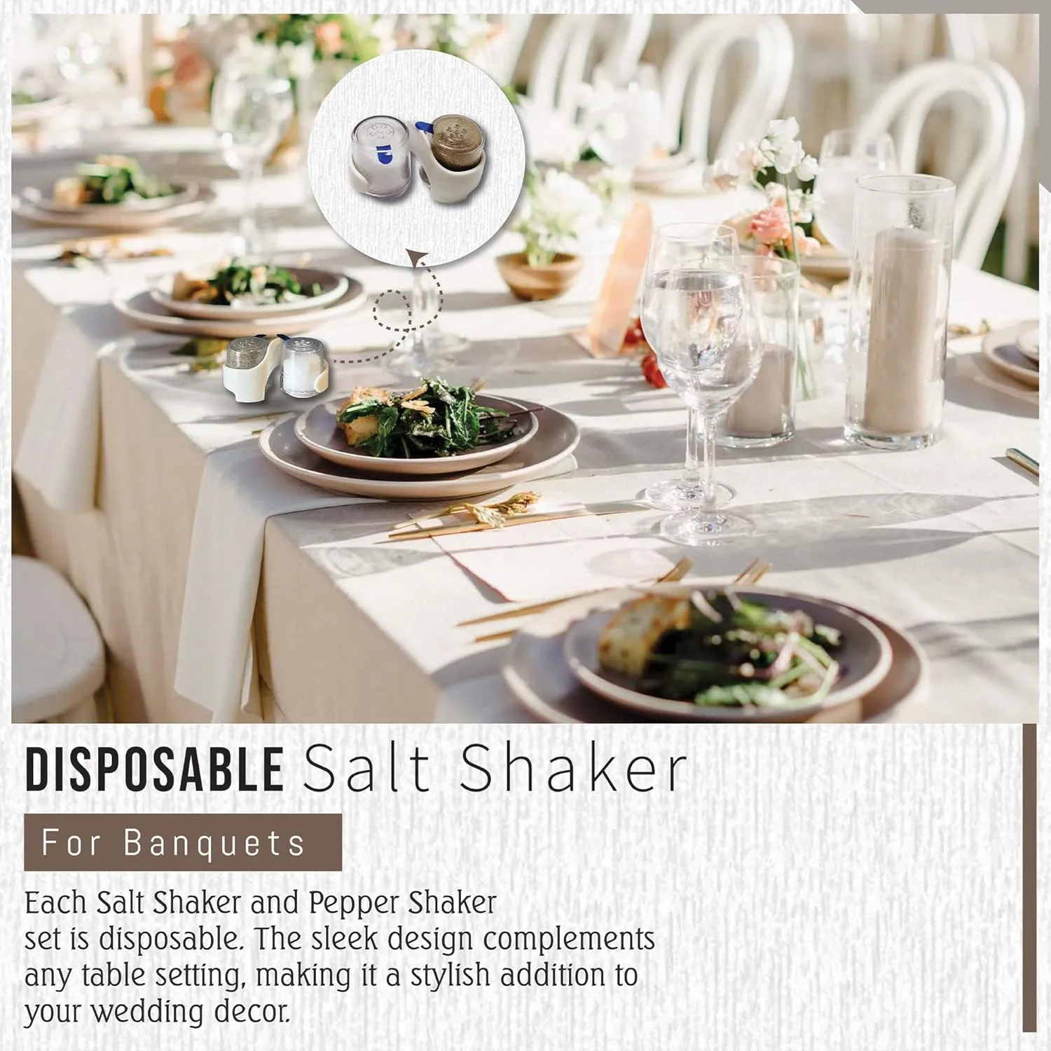 Global Basics Bulk MINI PREFILLED Salt & Pepper Shaker Sets | 12 Pairs of Personal-Sized, Prefilled, Disposable Salt & Pepper Shakers (12)