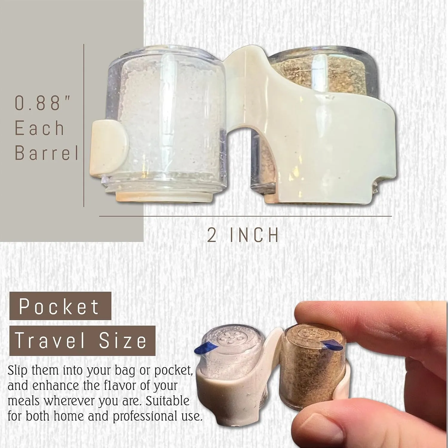 Global Basics Bulk MINI PREFILLED Salt & Pepper Shaker Sets | 12 Pairs of Personal-Sized, Prefilled, Disposable Salt & Pepper Shakers (12)