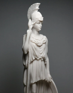 Goddess of Wisdom Athena Minerva Alabaster Statue Figure Handmade 9.8 inches