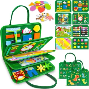Gojmzo Busy Board Montessori Toys for Toddler Year Old Boy Girl Birthday Gifts, Busy Book Sensory Toys for Toddlers, Learning Educational Toddler Travel Activities