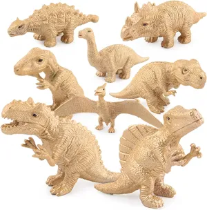 Golden Mini Dinosaur Model Figures Set 8 PCS Dino Action Figure Toys for Kids