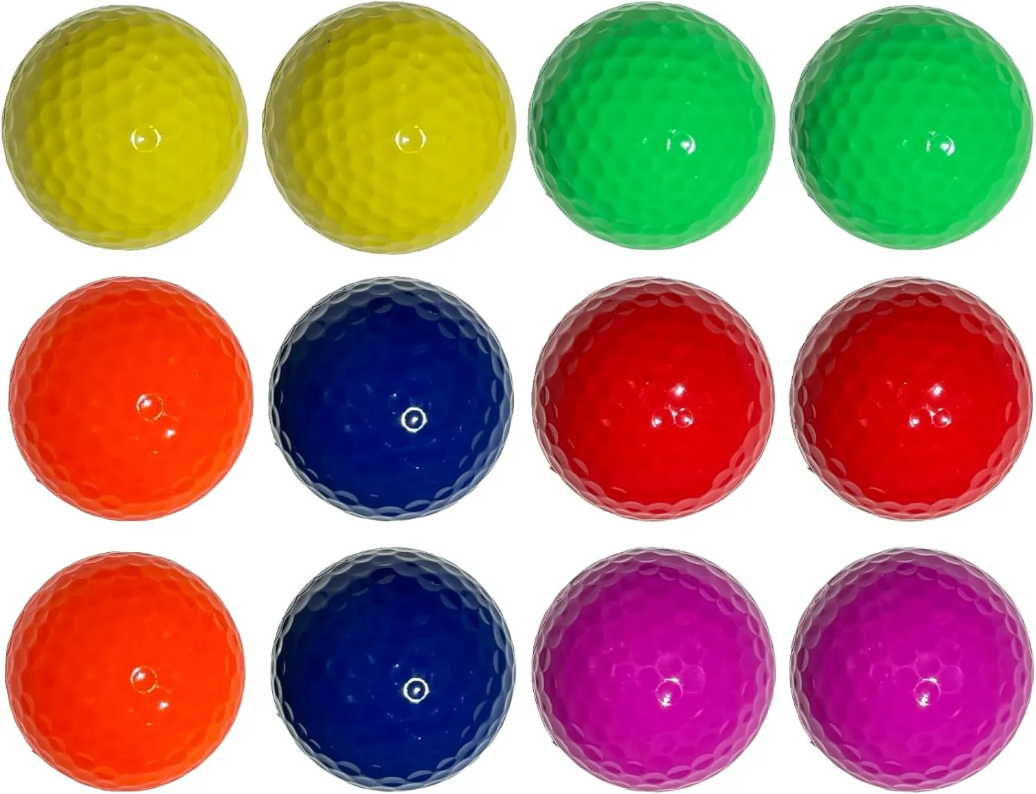 Golf Tips and Goods- 12 Floating Color Golf Balls (2 Red, 2 Green, 2 Blue, 2 Orange, 2 Purple, and 2 Yellow)
