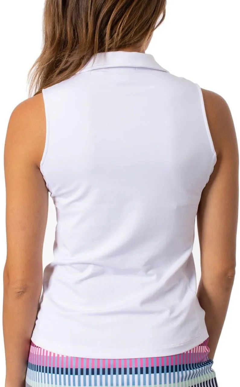 GOLFTINI Women’s Fabulous Sleeveless Golf Polo – Soft, Moisture-Wicking, UPF Shirt for Golf, Tennis, Pickleball & Office Wear