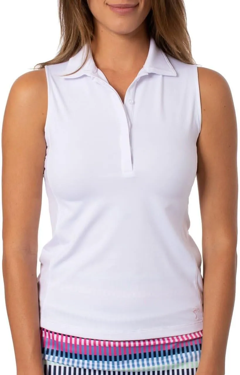 GOLFTINI Women’s Fabulous Sleeveless Golf Polo – Soft, Moisture-Wicking, UPF Shirt for Golf, Tennis, Pickleball & Office Wear