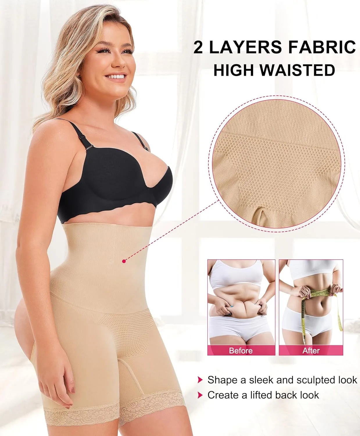 Gotoly Hourglass Figure Butt Lifter Shaper Panties Tummy Control High Waisted BoyShort…