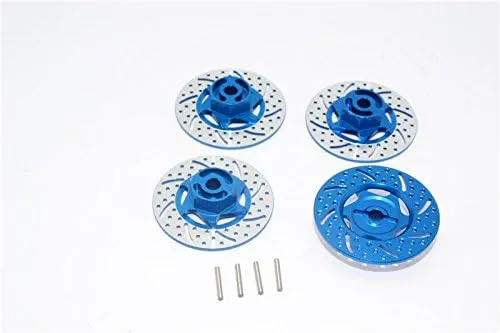 GPM for Traxxas 1/16 Mini E-Revo Upgrade Parts Aluminum Brake Disk Hex Adaptors - 4 Pcs Set Blue