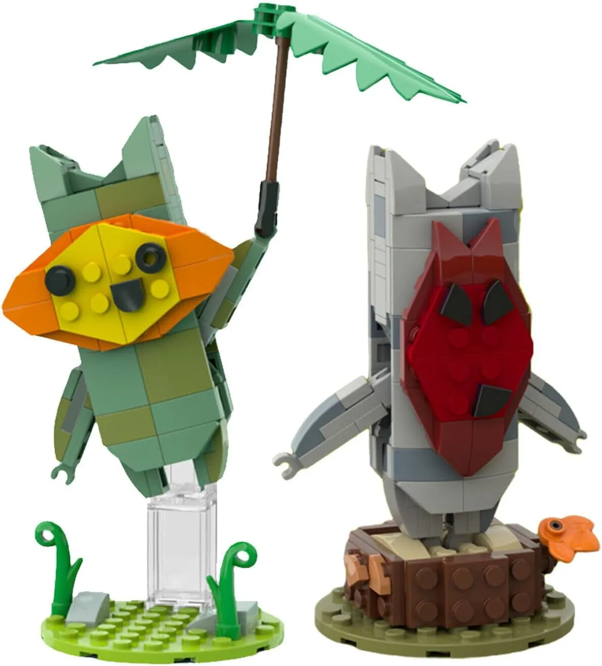 Green Korok and Blue Korok Model 256 Pieces Building Toys Set MOC Build for Age 18 