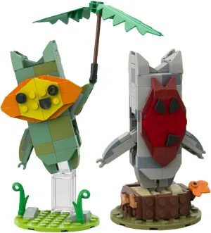 Green Korok and Blue Korok Model 256 Pieces Building Toys Set MOC Build for Age 18 
