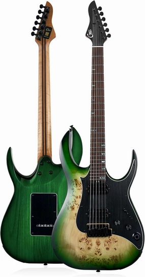 GTRS M810 Smart Electric Guitar with Effect Intelligent System, Practice Guitar Kit Humbucking Pickups, 2 Point Bridge Right Hand for Beginner, Performance, Green Burst