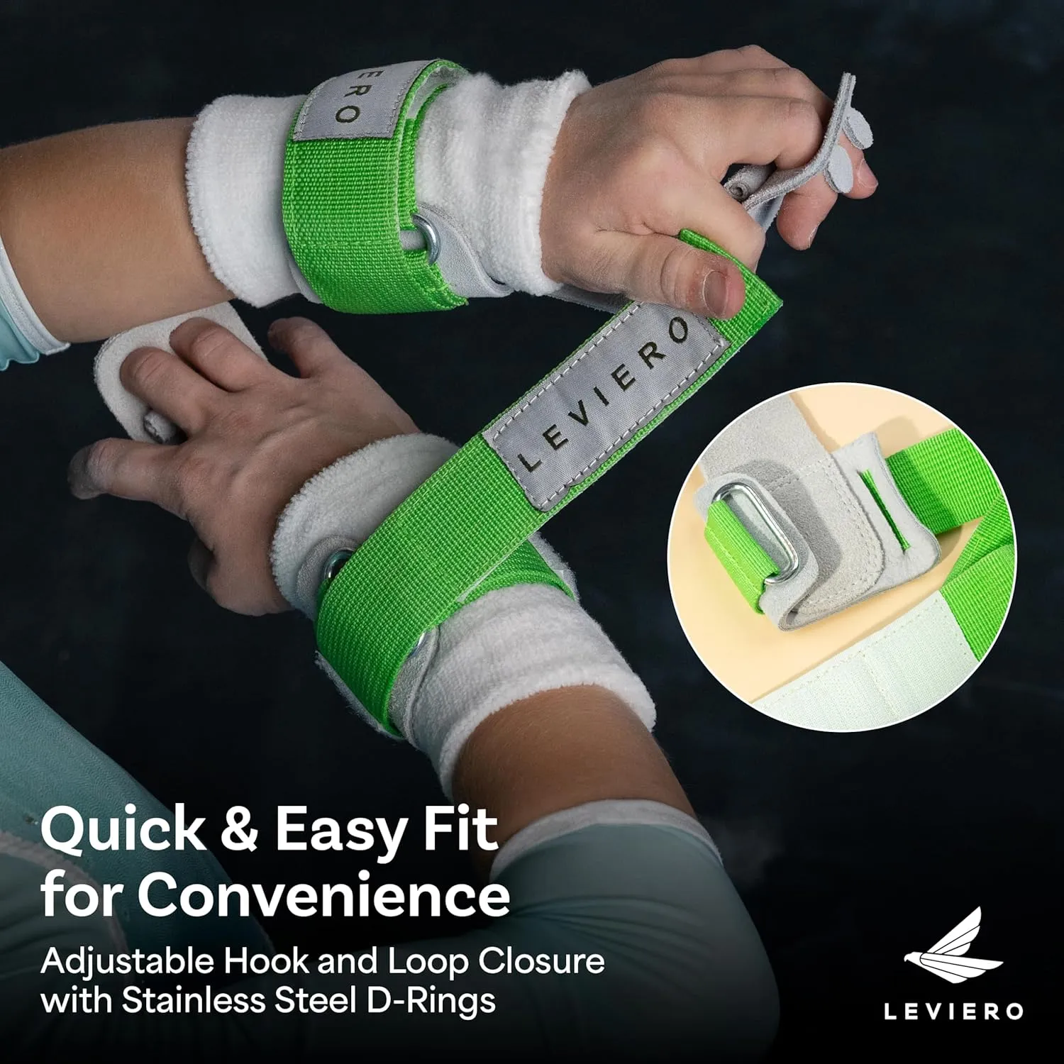 Gymnastics Grips Set Narrow Nippers, Grips for Gymnastics Girls, Dowel Grips with Soft Leather, Hook and Loop Wrist Straps, and Adjustable Finger Holes, for All Ages