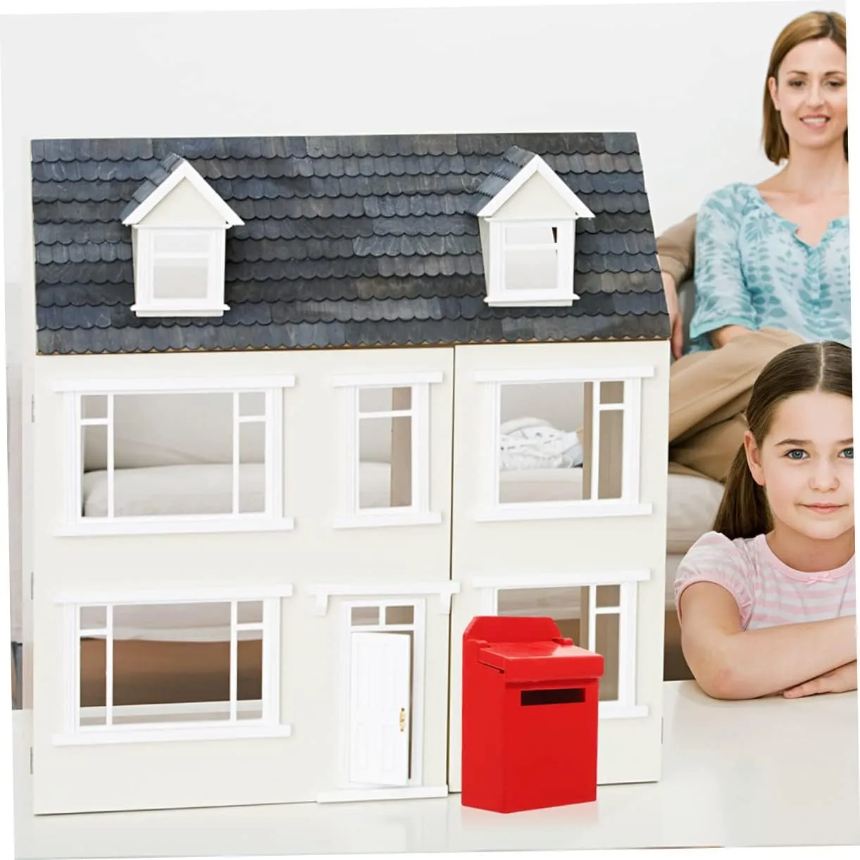 HANABASS 4sets Mini Mailbox Figurine Wooden House Decor for Dollhouse Mailbox Model for Enhances Imagination and Creativity for Miniature Lovers 2pcs*4