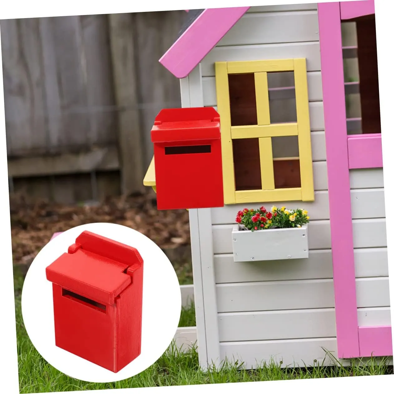 HANABASS 4sets Mini Mailbox Figurine Wooden House Decor for Dollhouse Mailbox Model for Enhances Imagination and Creativity for Miniature Lovers 2pcs*4