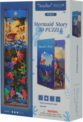 Hands Craft DIY Miniature Kit Book Nook – Mermaid Story | Mystical Underwater Scene | Intricate Design, Oceanic Charm | LED Lights | Dreamy Bookshelf Decor | Gift for Classic Story & Mermaid Fans