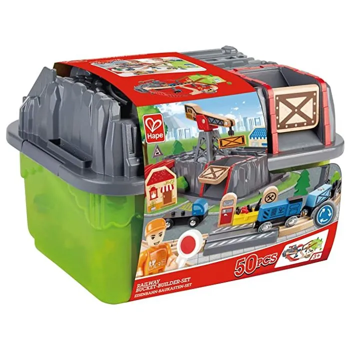 Hape Railway Bucket Builder Construction Kit Set 50 Pieces