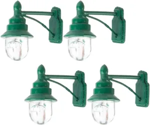Happyyami Home Decor Model Train 4pcs LED Wall Sconces Miniature 1: 12 Wall Lamp Light Garden Lamps Models Vintage Wall Lamp Models Furnitures for DIY Living Room Style B Furniture Furniture