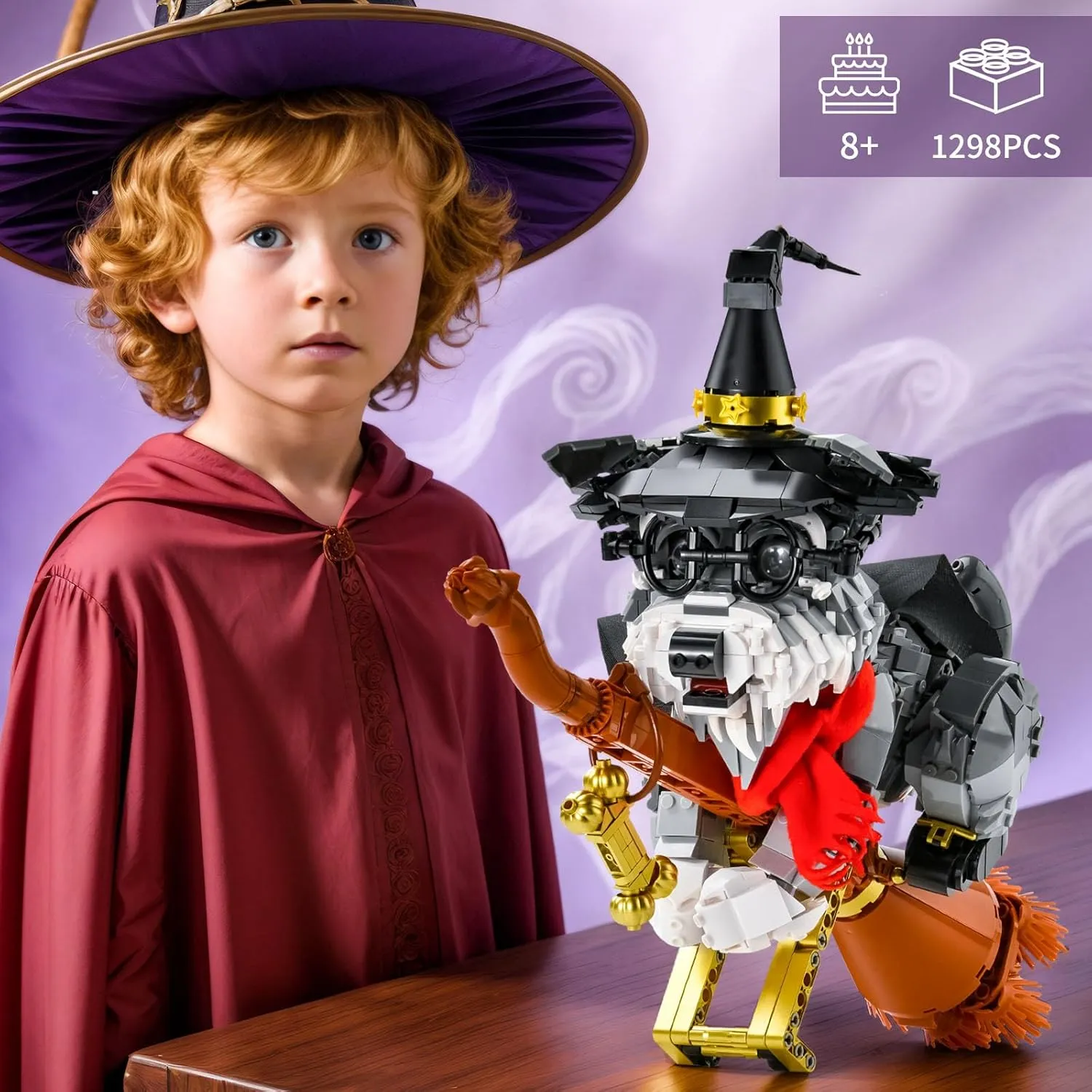 Harry Magic Dog Building Toy Set for Adult,Potter Creative Dogs Collectible Model Toys,Home Office Decor,Party Gifts for Kids Girls and Boys 8-14(1298PCS)