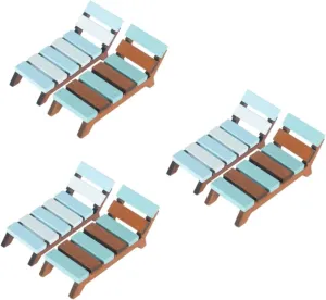 Hemoton 8pcs Miniature Dollhouse Lounge Chairs Cute Beach Recliners for Scale Model Safe Materials for Boys and Girls Crafts Birthday Parties and Educational Decor