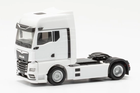 herpa Truck Model Man eTGX Tractor, Miniature Scale 1:87, Collectible, Made in Germany, Plastic, White