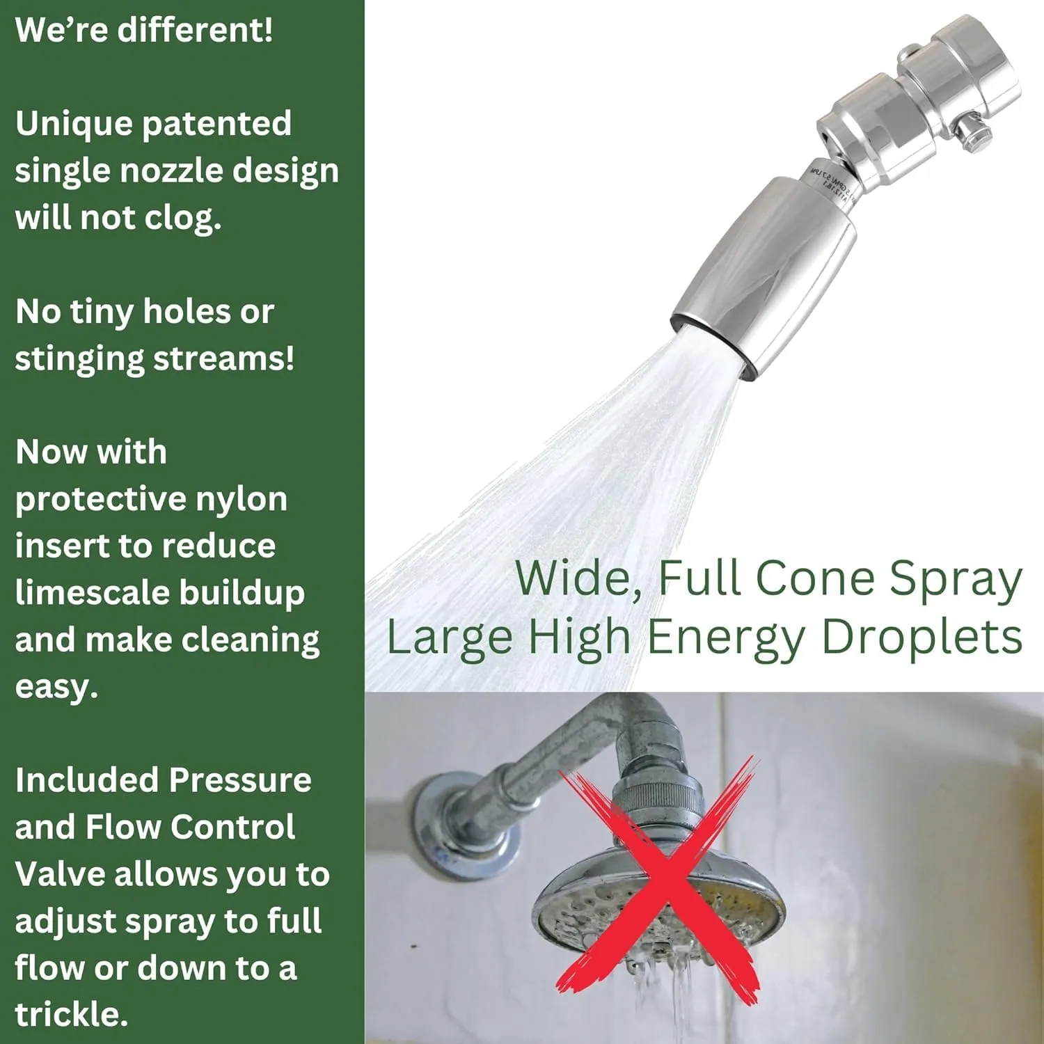 High Sierra Showerheads® - CLASSIC™ Solid Metal 2.0 GPM High Pressure Shower Head with Trickle Valve - Brushed Gold Finish