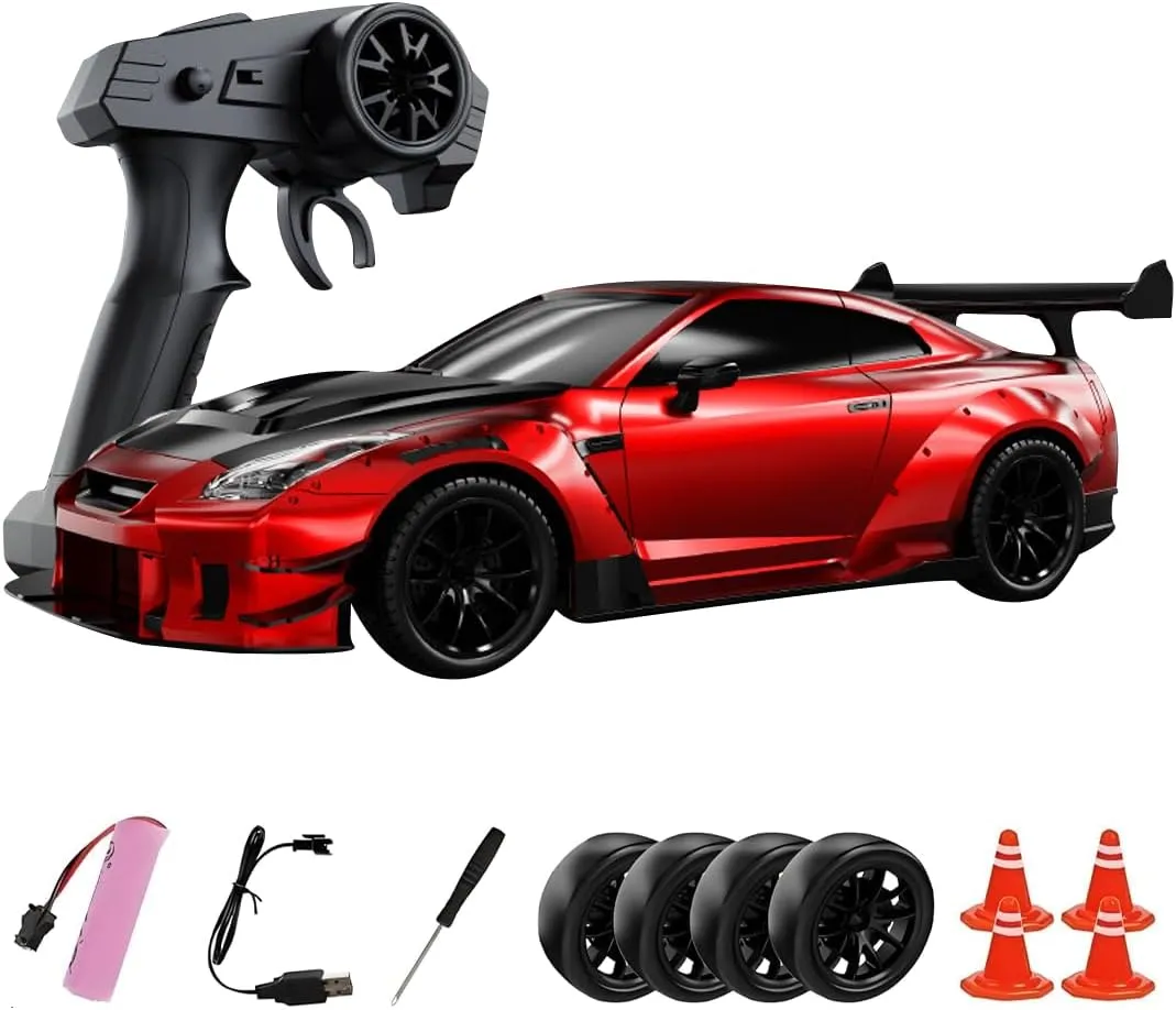 High-Speed Stunt RC Sport Car, 1/20 Scale 2.4G 4WD RC Drift Car with LED Light, Ideal Racing Toy for Adults - RTR
