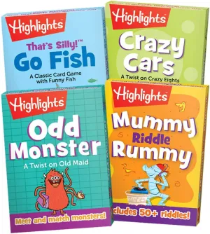 Highlights Classic Card Games for Kids Ages 4-12, Includes Twists on Go Fish, Old Maid, Rummy, Crazy Eights
