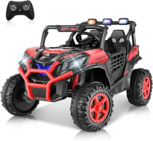 Hikole 24V Ride On Toys for Big Kids, 2 Seater Power Wheels 24V Electric Truck w/Remote Control, 20" Spacious Seat, 4 Shock Absorbers, Music, Bluetooth, Kids UTV for Boys Girls, Red