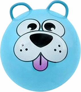 Hippity Hop Exercise Hopper Jump Balls with Animal Face and Two Handles for Kids (Blue Puppy)