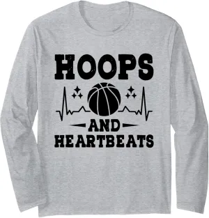 Hoops And Heartbeats Shoot Court Player Long Sleeve T-Shirt