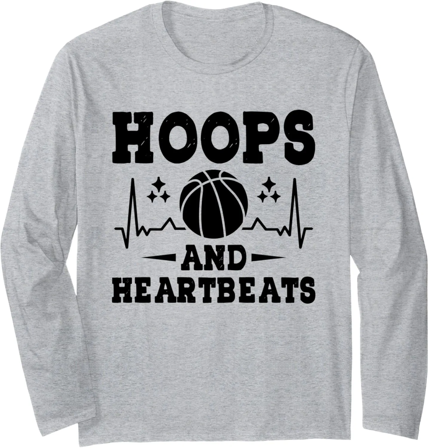 Hoops And Heartbeats Shoot Court Player Long Sleeve T-Shirt