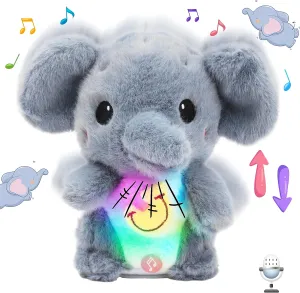 Hopearl Talking Elephant Repeats What You Say Light up Nodding Electric Speaking Interactive Animated Toy with USB Charger Gifts for Toddlers, 7''