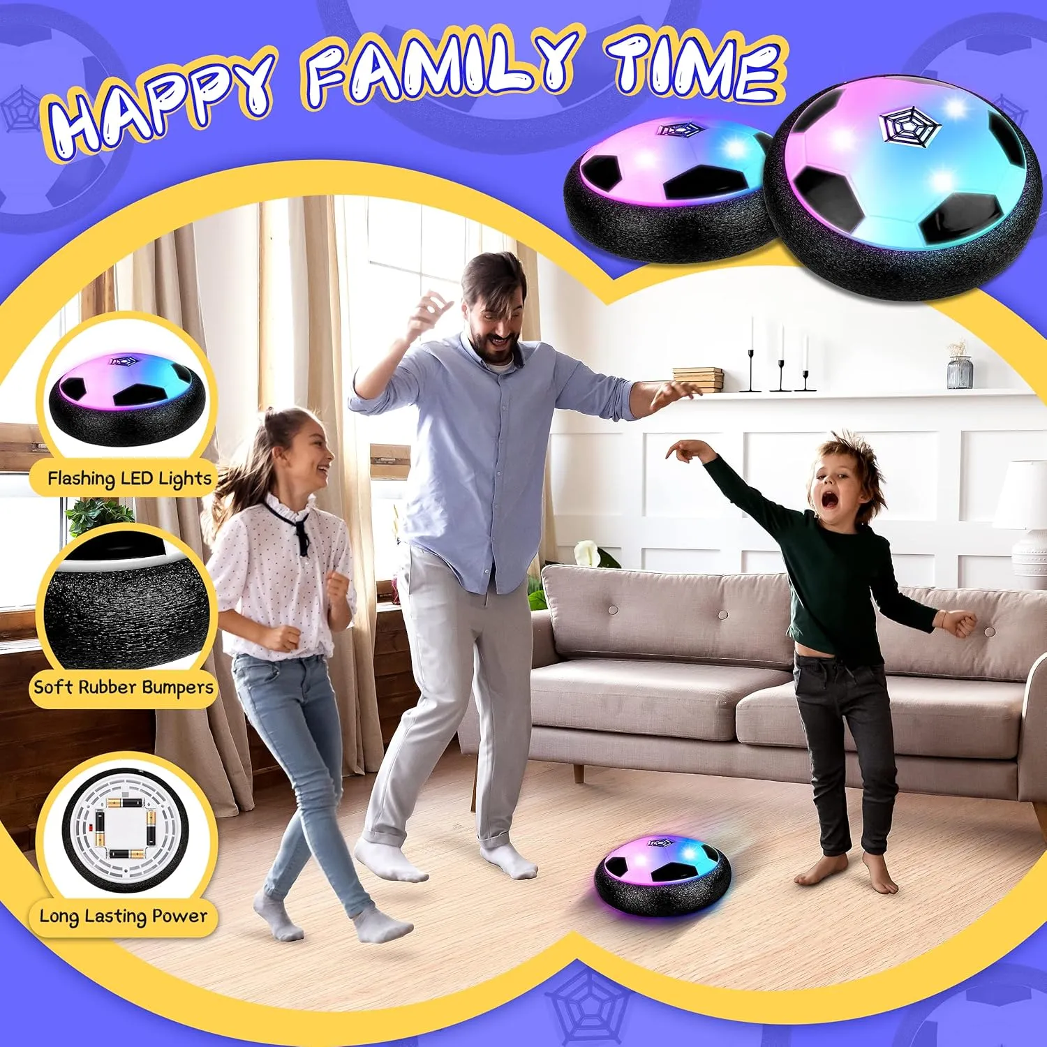 HopeRock Hover Soccer Ball Toys for 3-12 Year Old Boys Girls, Indoor and Outdoor Creative Toys for Toddlers with Foam Bumper, Birthday Gifts for 3 4 5 6 7 8  Year Old Children's