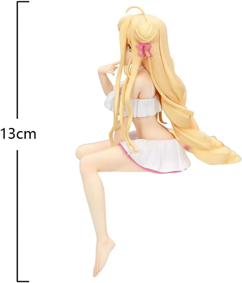 Hoshimiya Mukuro Figurine Swimsuit Sitting Figure 5.12" Cute Anime Girl Figure Hoshimiya Mukuro Statue Decoration Desktop Collections