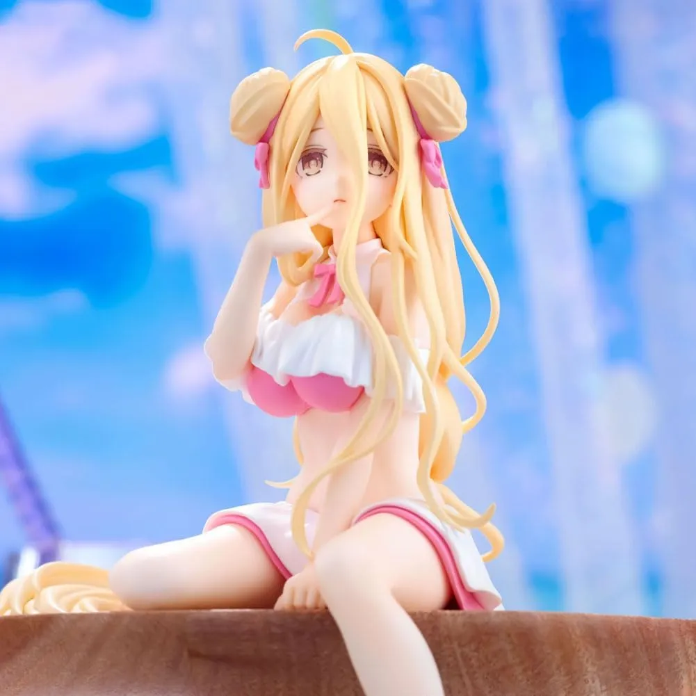 Hoshimiya Mukuro Figurine Swimsuit Sitting Figure 5.12" Cute Anime Girl Figure Hoshimiya Mukuro Statue Decoration Desktop Collections