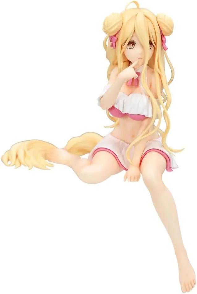 Hoshimiya Mukuro Figurine Swimsuit Sitting Figure 5.12" Cute Anime Girl Figure Hoshimiya Mukuro Statue Decoration Desktop Collections