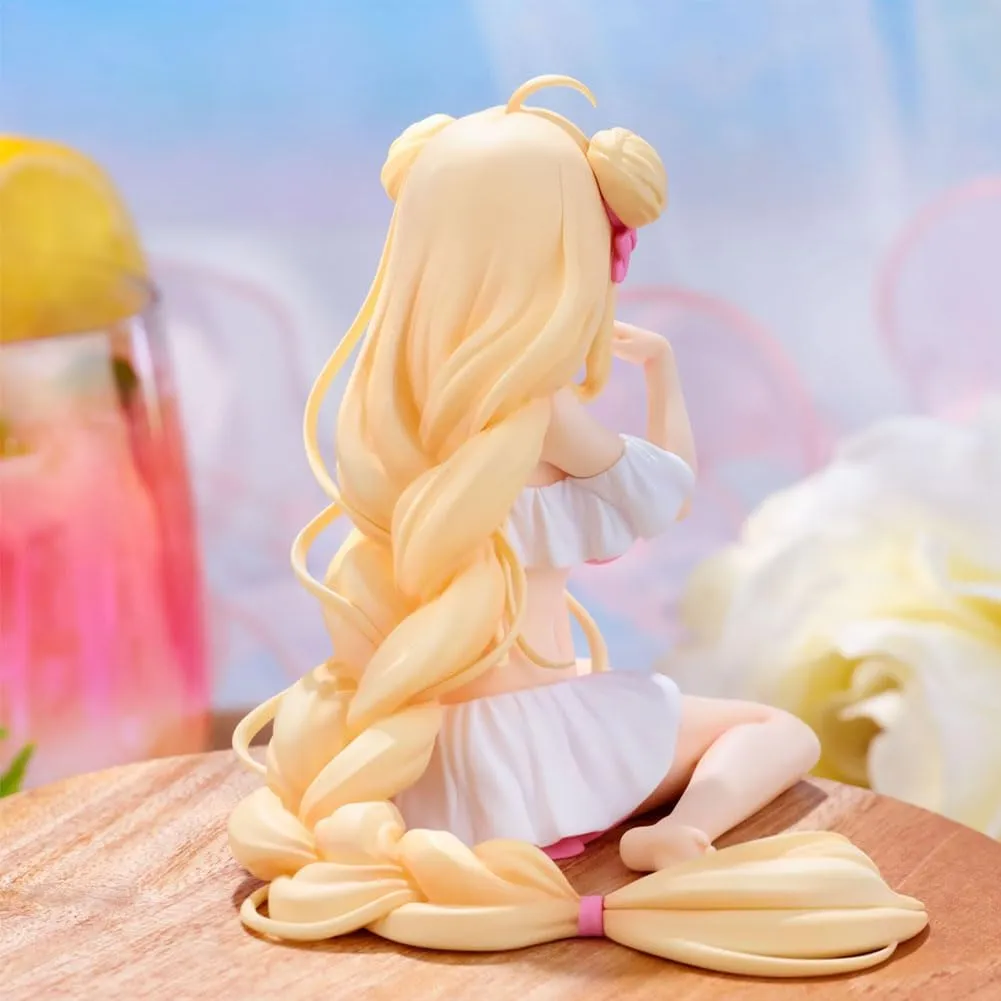 Hoshimiya Mukuro Figurine Swimsuit Sitting Figure 5.12" Cute Anime Girl Figure Hoshimiya Mukuro Statue Decoration Desktop Collections