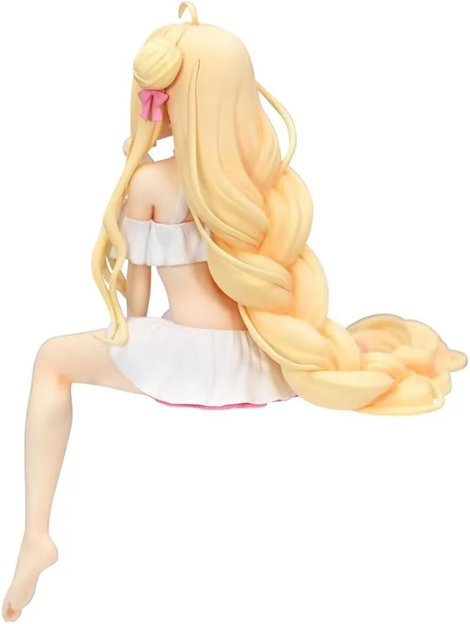 Hoshimiya Mukuro Figurine Swimsuit Sitting Figure 5.12" Cute Anime Girl Figure Hoshimiya Mukuro Statue Decoration Desktop Collections