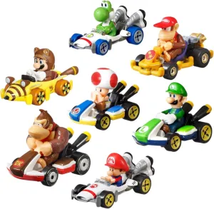 Hot Wheels Mario Kart Die-Cast Character Cars Collection Set, 7 Pack, Nintendo Gaming Collectibles GBG25-957P