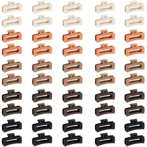 Hotop 50 Pcs Cute Hair Claw Clips Set Nonslip Square Clips Colorful Rectangle Hair Accessories for Women(4.1 Inch,Neutral Color)