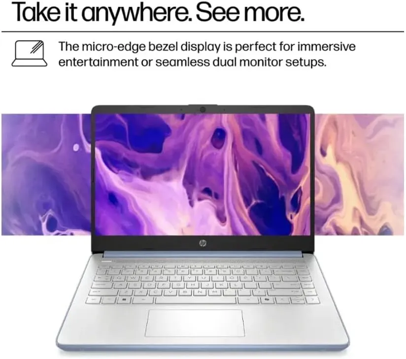 HP 2025 Student Business Laptop, Intel Processor N150(up to 3.6 GHz), 14 Inch LED Screen,16G RAM, 128GB Storange,1 Year Office 365, Windows 11 Home,Sky Blue w/YYY Accessories