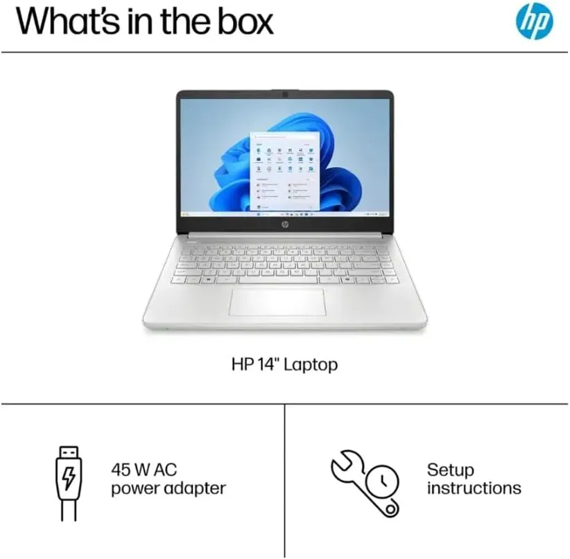 HP 2025 Student Business Laptop, Intel Processor N150(up to 3.6 GHz), 16G RAM, 128GB Storange, 14 Inch LED Screen,1 Year Office 365, Windows 11 Home,Silver,w/BTP Accessories
