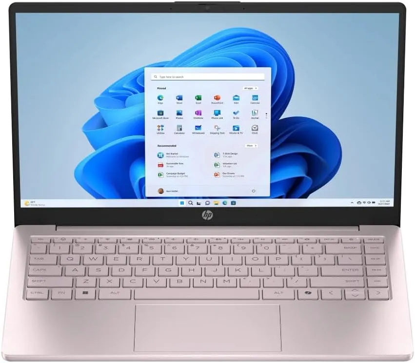 HP 2025 Student Laptop, Intel Processor N150(up to 3.6 GHz), 14 Inch LED Screen,8G RAM, 256GB Storange (128GB UFS 128GB MSD),One Year Office 365, Windows 11 Home,w/YYY Bundle,Pink