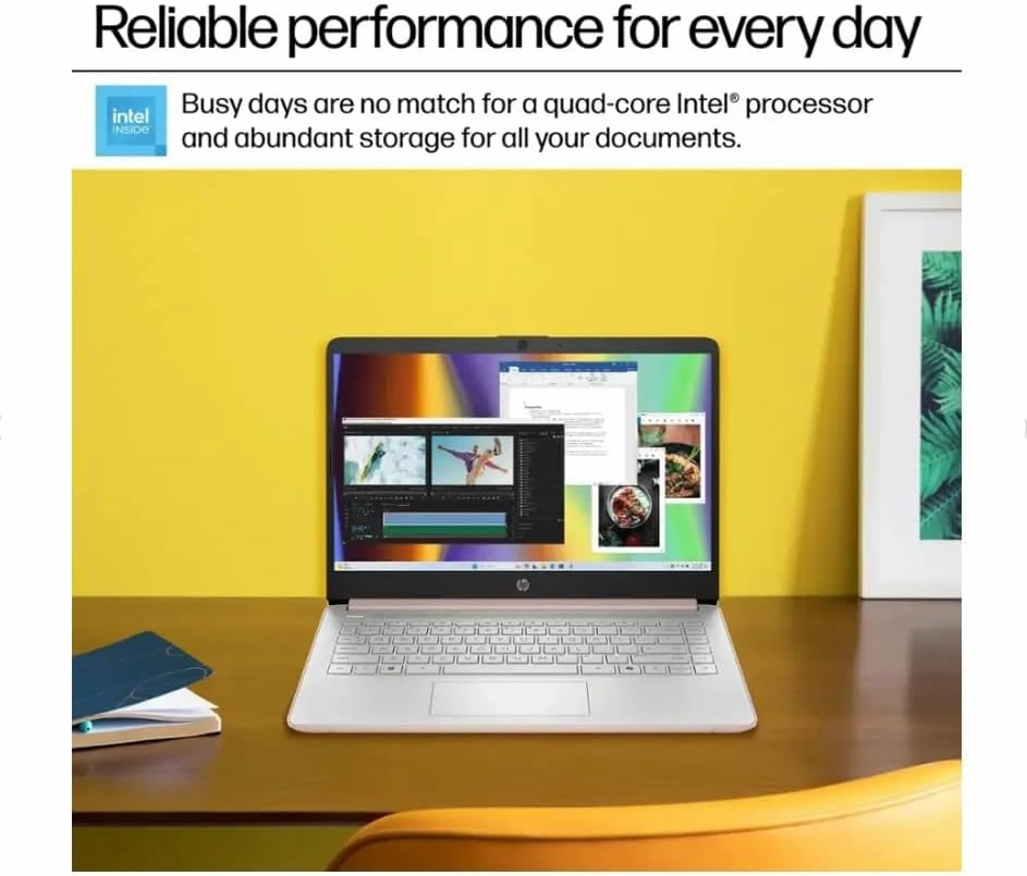 HP 2025 Student Laptop, Intel Processor N150(up to 3.6 GHz), 14 Inch LED Screen,16G RAM, 256GB Storange (128GB UFS 128GB MSD),1 Year Office 365, Windows 11 Home,w/YYY Accessories,Rose Gold
