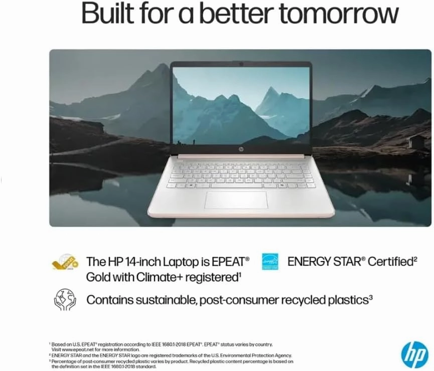 HP 2025 Student Laptop, Intel Processor N150(up to 3.6 GHz), 14 Inch LED Screen,16G RAM, 256GB Storange (128GB UFS 128GB MSD),1 Year Office 365, Windows 11 Home,w/YYY Accessories,Rose Gold