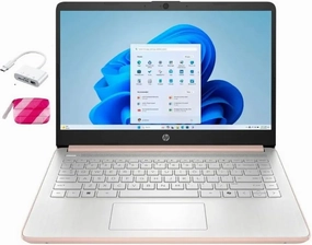HP 2025 Student Laptop, Intel Processor N150(up to 3.6 GHz), 14 Inch LED Screen,16G RAM, 256GB Storange (128GB UFS 128GB MSD),1 Year Office 365, Windows 11 Home,w/YYY Accessories,Rose Gold